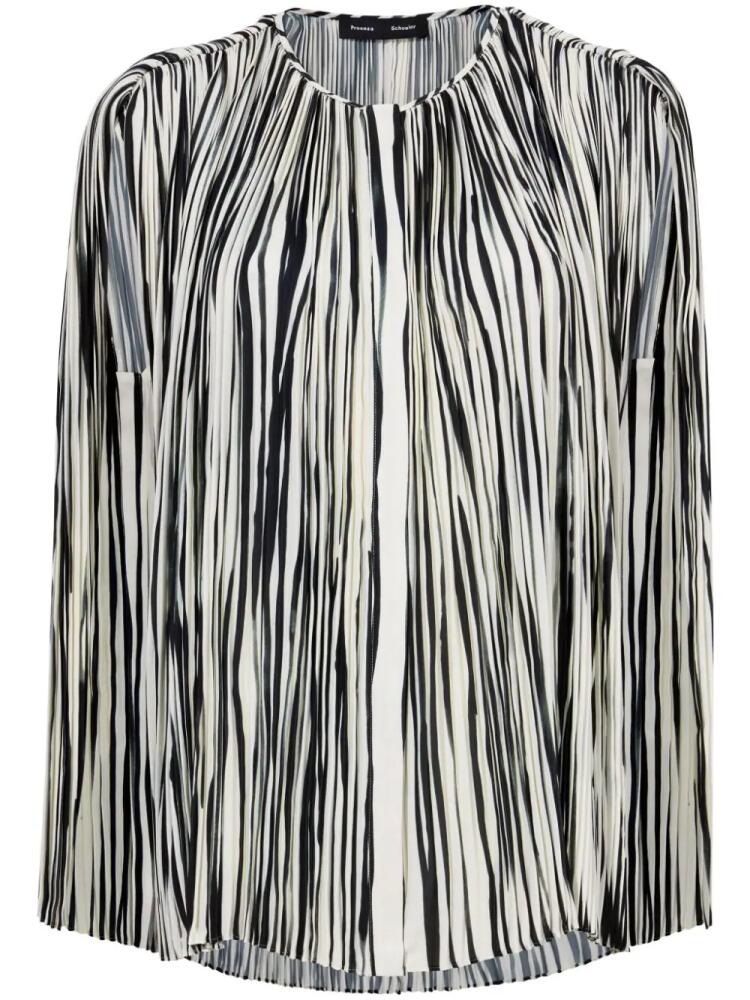 Proenza Schouler striped pleated chiffon blouse - Neutrals Cover