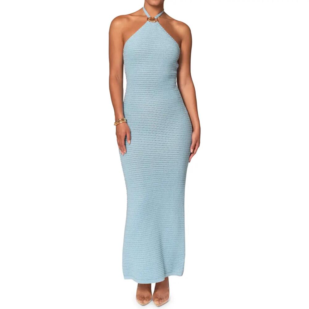 JLUXLABEL Overseas Halter Maxi Dress in Blue Cover