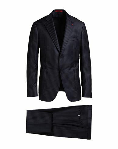 Isaia Man Suit Midnight blue Wool Cover