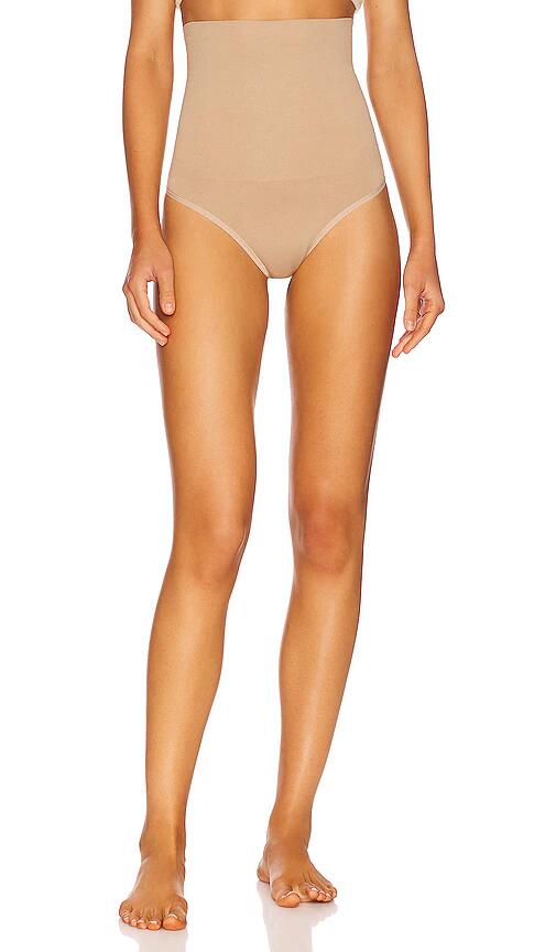 Yummie High Waist Shaping Thong in Beige Cover