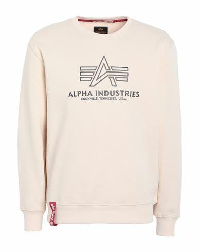 Alpha Industries Man Sweatshirt Beige Cotton, Polyester Cover