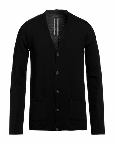 Rick Owens Man Cardigan Black Virgin Wool, Cotton Cover