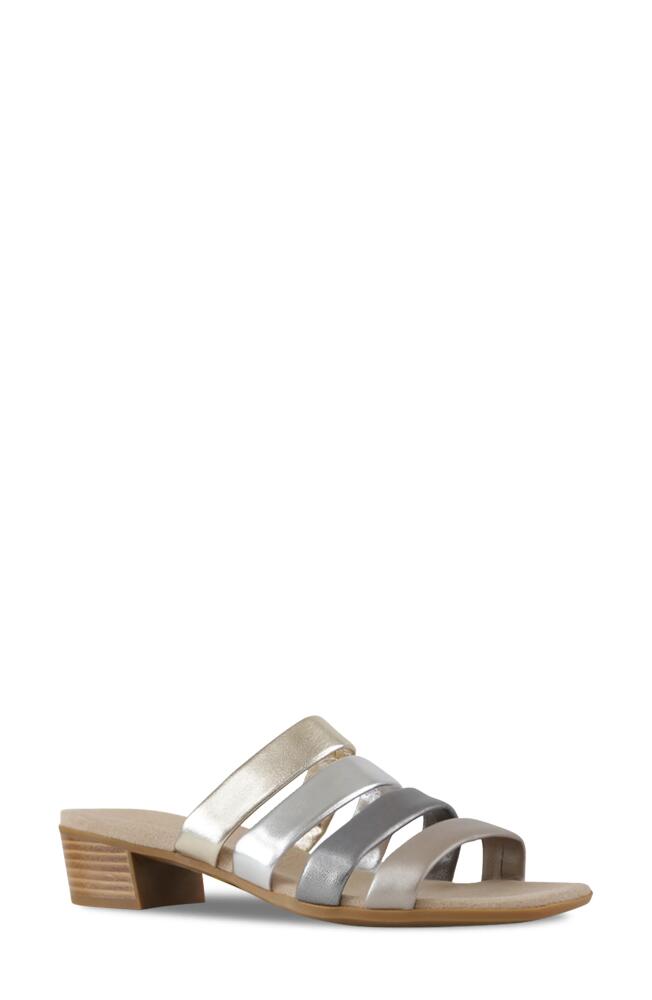 Munro Adrianne Sandal in Taupe Metallic Cover