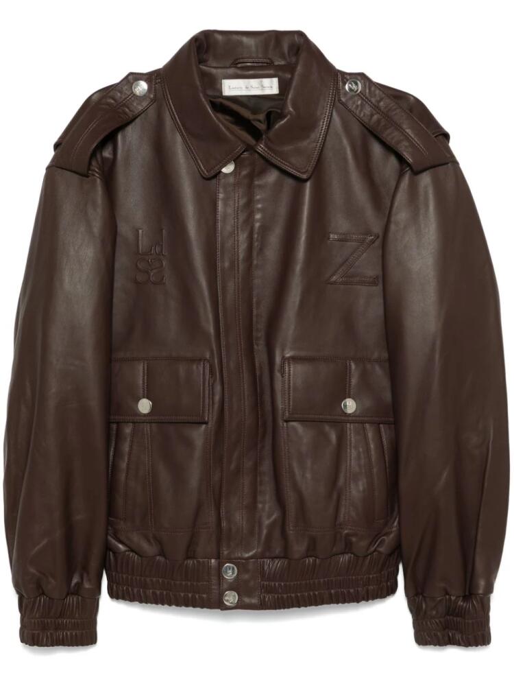 Ludovic de Saint Sernin Robert leather bomber jacket - Brown Cover