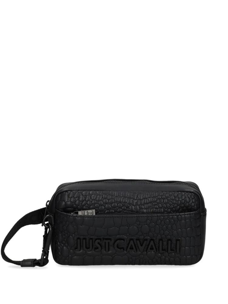 Just Cavalli logo-plaque wash bag - Black Cover