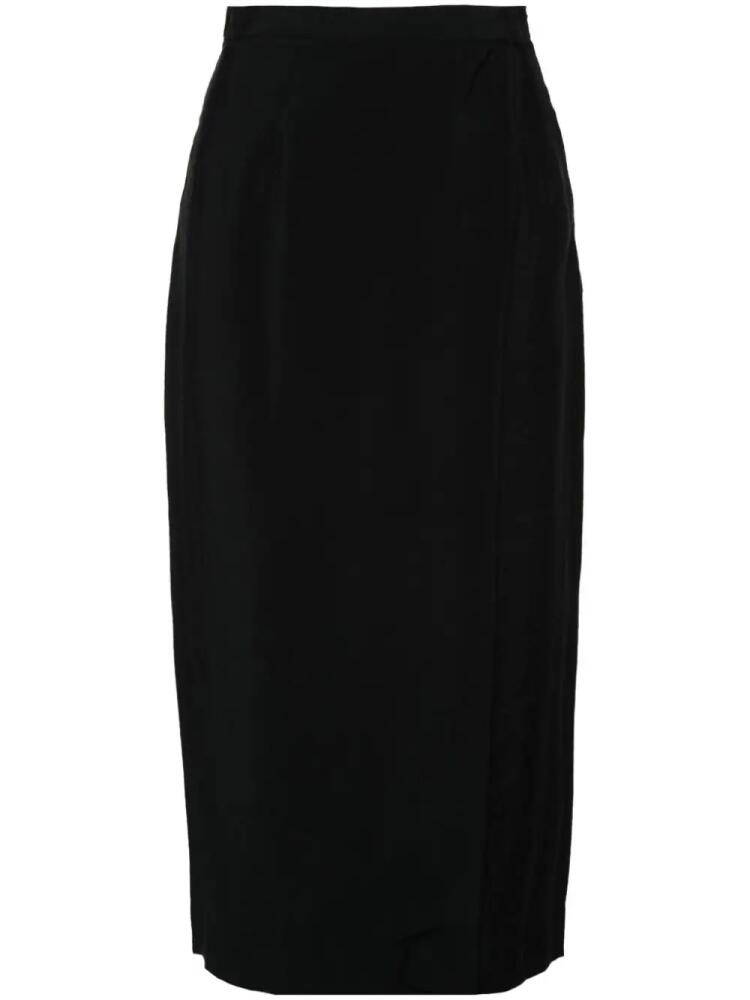 Gentry Portofino textured wrap midi skirt - Black Cover