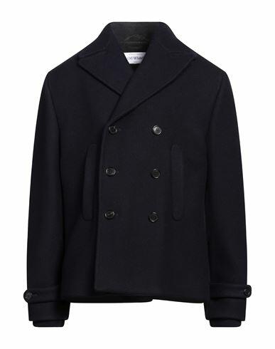 Off-white Man Coat Midnight blue Virgin Wool, Polyamide Cover