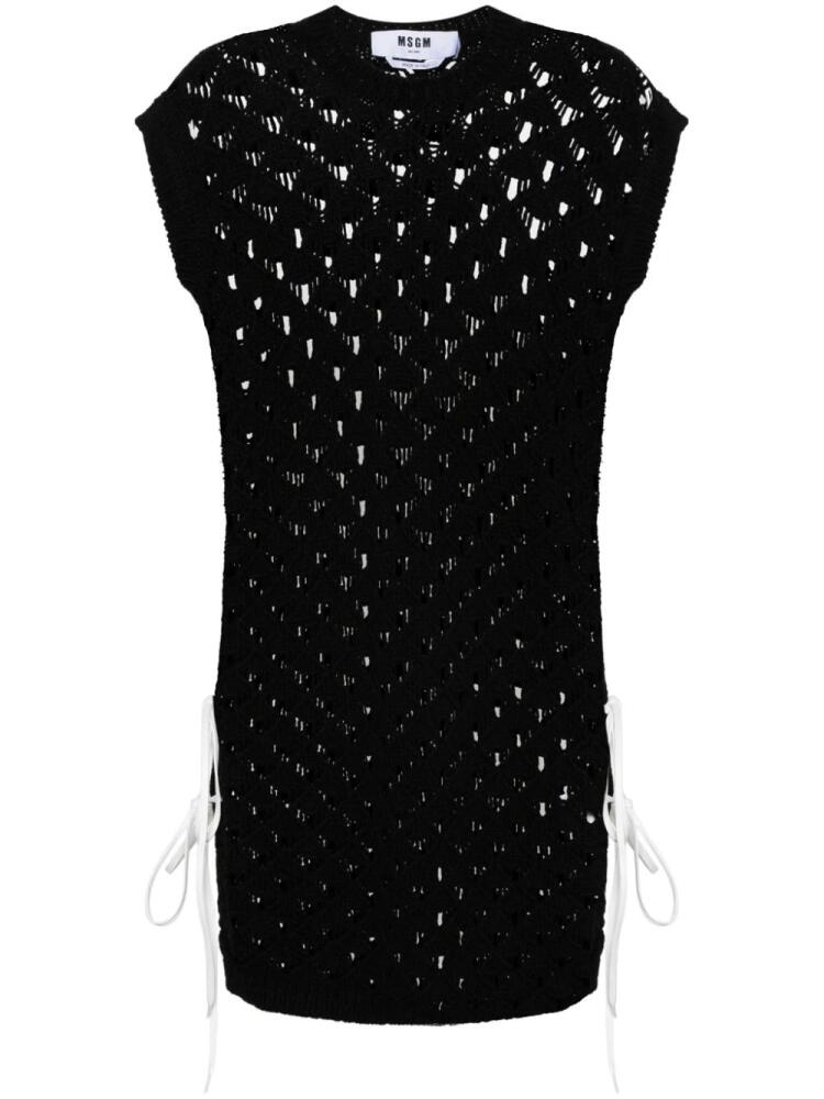 MSGM open-knit mini dress - Black Cover