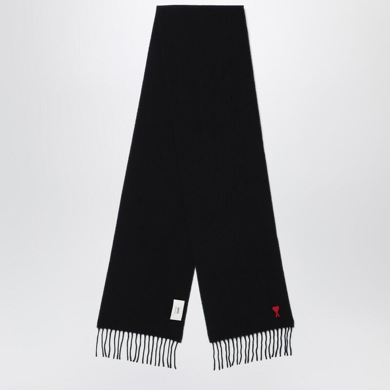 Ami Paris Black Ami De Coeur wool scarf Cover