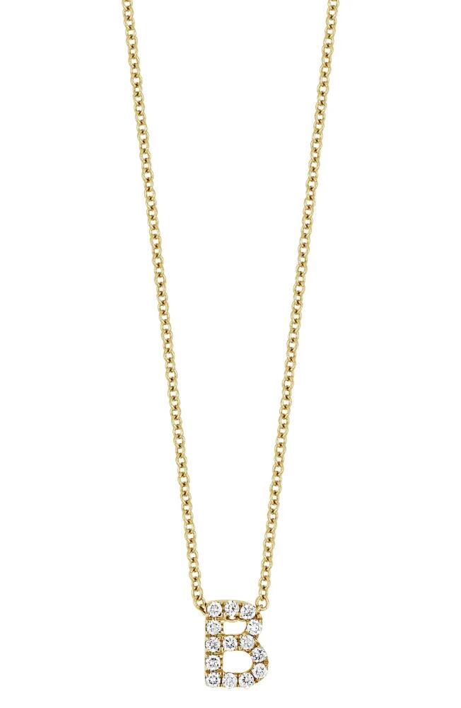 Bony Levy 18k Gold Pavé Diamond Initial Pendant Necklace in Yellow Gold - B Cover