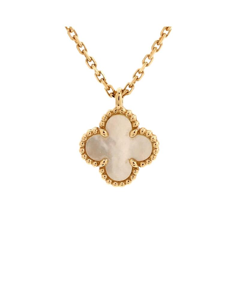 Pre-Owned Van Cleef & Arpels Sweet Alhambra Pendant Necklace 18K Gold and Mother of Pearl Cover