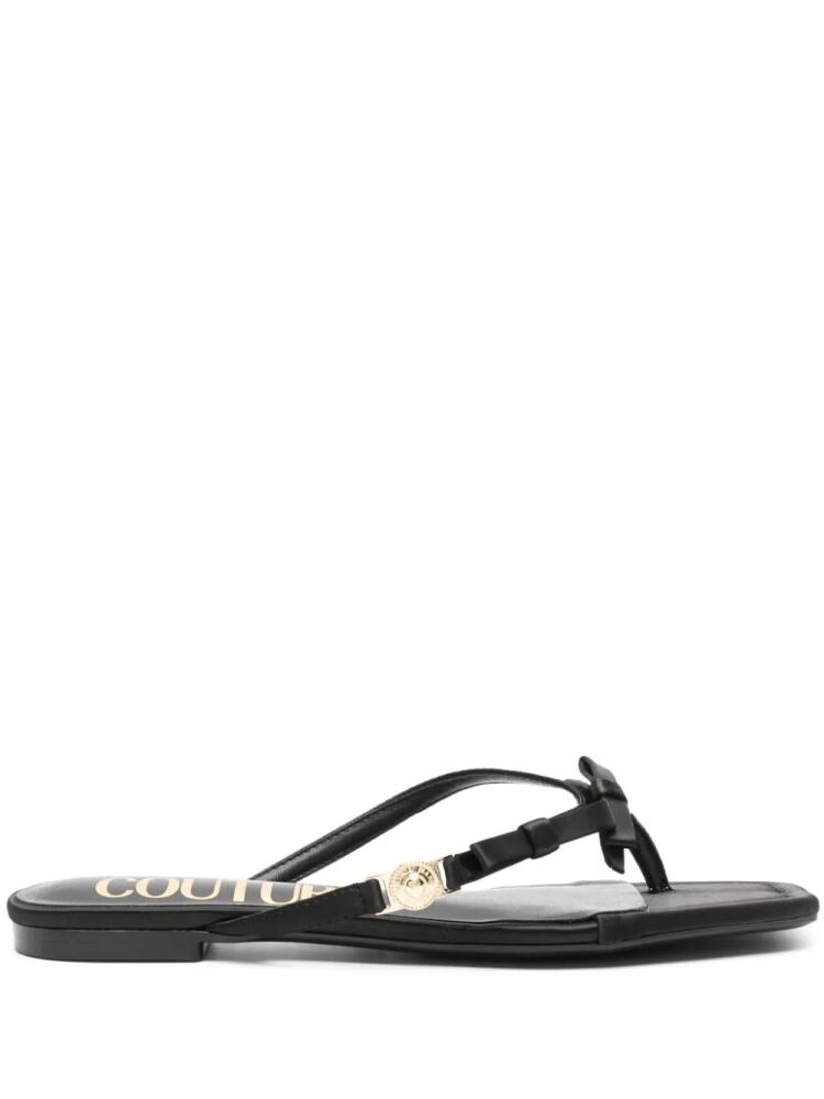 Versace Jeans Couture Millie bow-detail slides - Black Cover