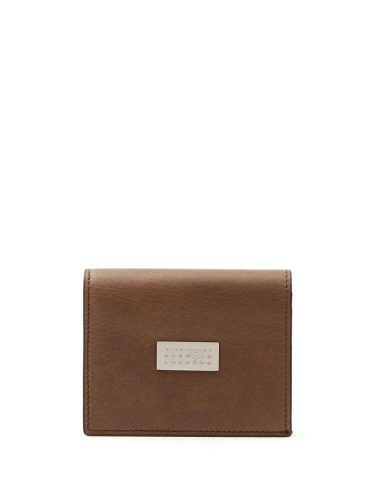 MM6 Maison Margiela bifold wallet with numeric logo - Brown Cover