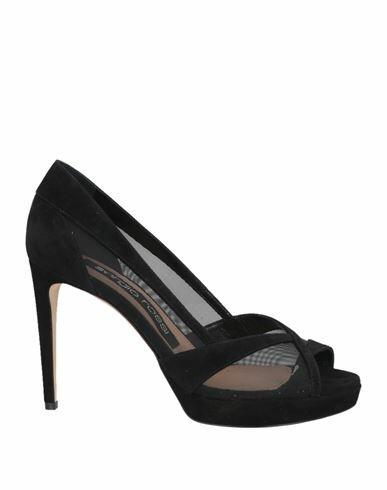 Sergio Rossi Woman Pumps Black Leather, Textile fibers Cover