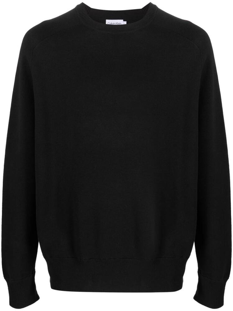 Calvin Klein logo-patch sleeve knit jumper - Black Cover