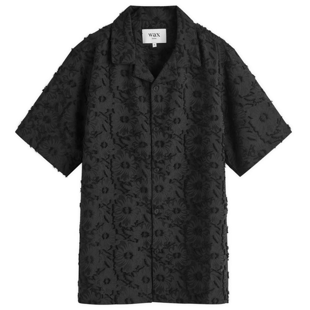 Wax London Men's Didcot Floral Textured Vacation Shirt in Black Cover