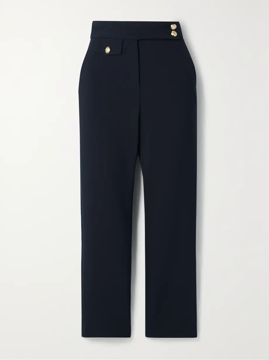 Veronica Beard - Renzo Cropped Woven Straight-leg Pants - Blue Cover