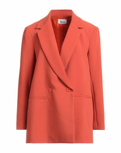 Niū Woman Blazer Orange Polyester, Viscose, Elastane Cover