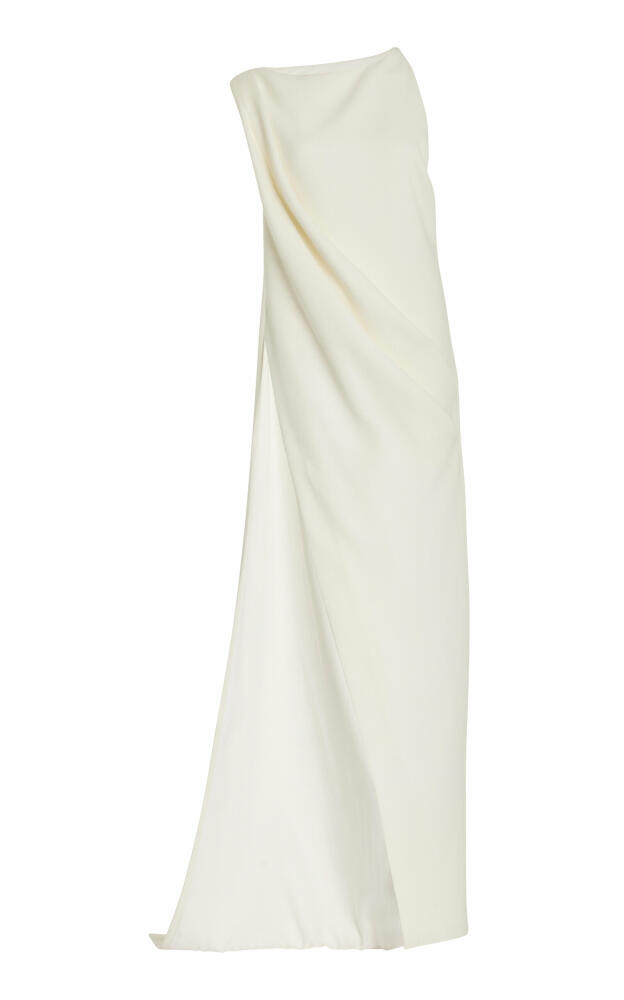 Brandon Maxwell - The Tate Long Draped Wool Crepe Top - Ivory Cover