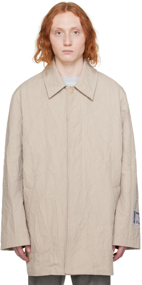 Acne Studios Beige Crinkled Trench Coat Cover