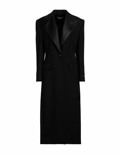 Dolce & gabbana Woman Overcoat & Trench Coat Black Virgin Wool, Silk, Polyester Cover