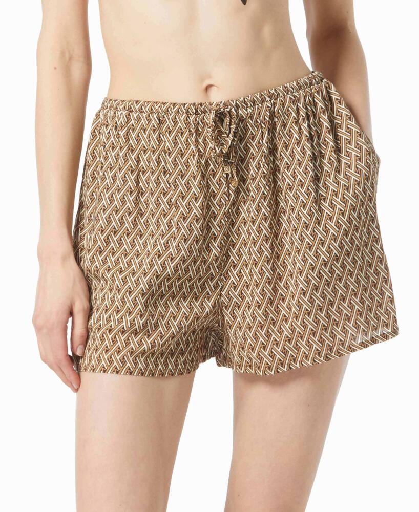 Michael Michael Kors Women's 2.5" Drawstring Shorts Swim Cover-Up - Brown Multi Cover