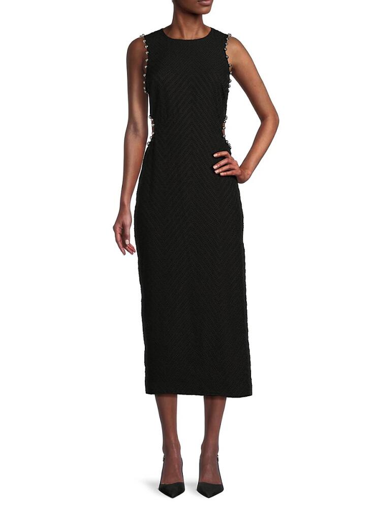 Avec Les Filles Women's Knit Cutout Sheath Dress - Black Cover