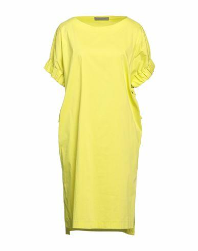 D. exterior Woman Midi dress Acid green Cotton, Polyamide, Elastane Cover