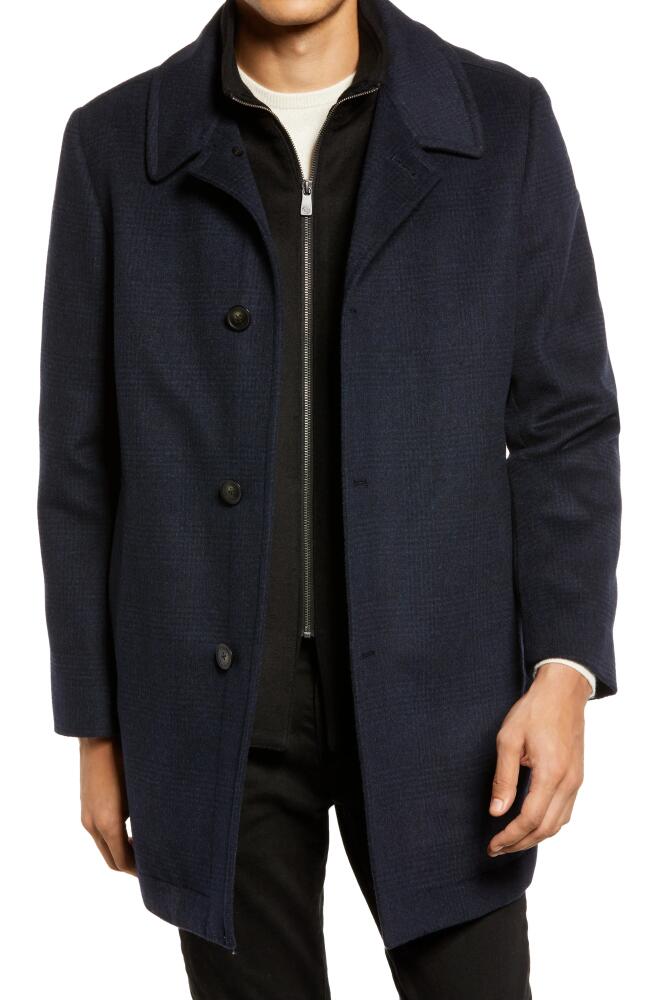 Hart Schaffner Marx MacBeth Wool Blend Car Coat with Bib in Navy Cover