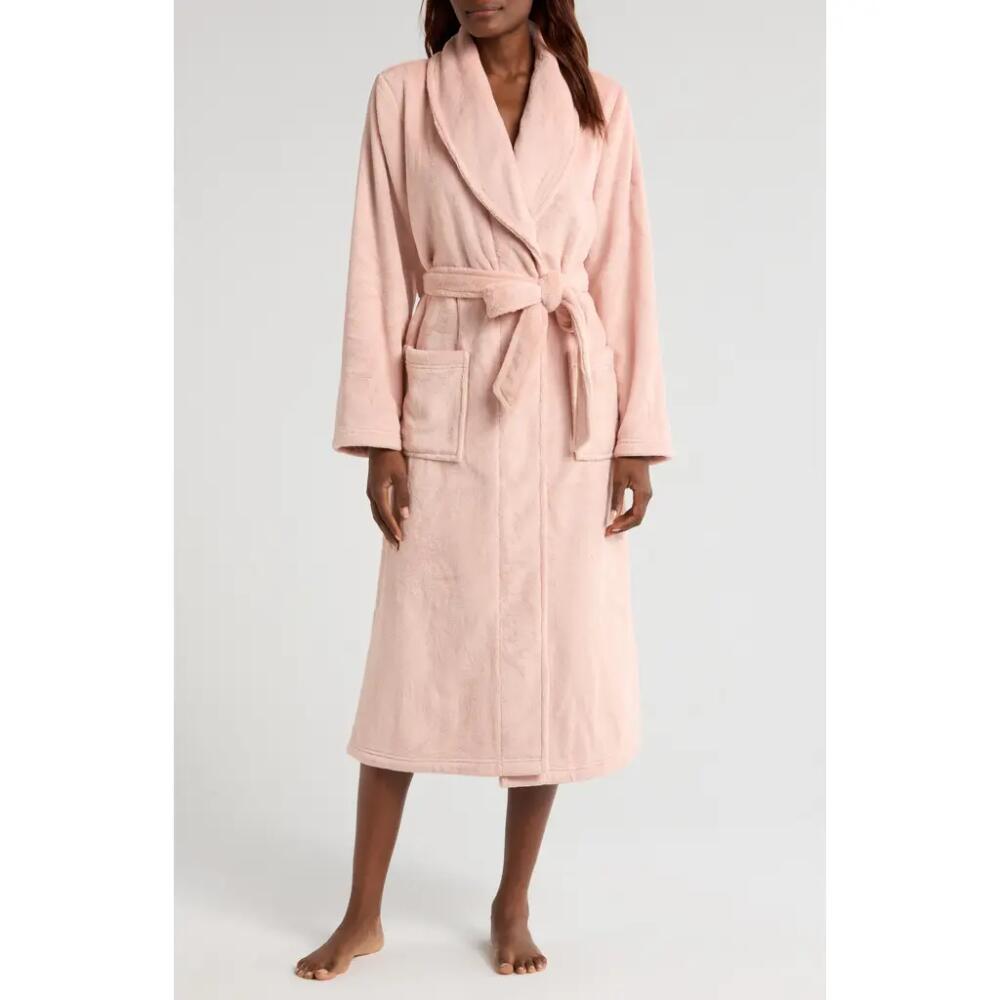 Nordstrom Shawl Collar Plush Longline Robe in Pink Smoke Cover