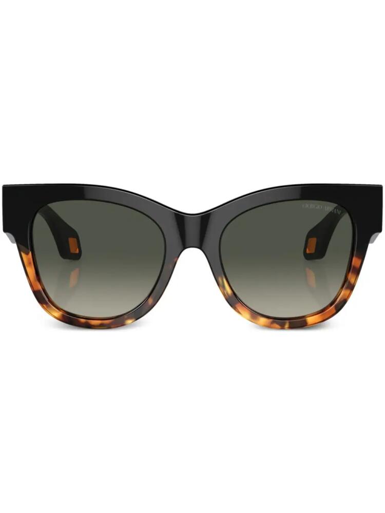 Giorgio Armani tortoiseshell-effect cat-eye sunglasses - Black Cover