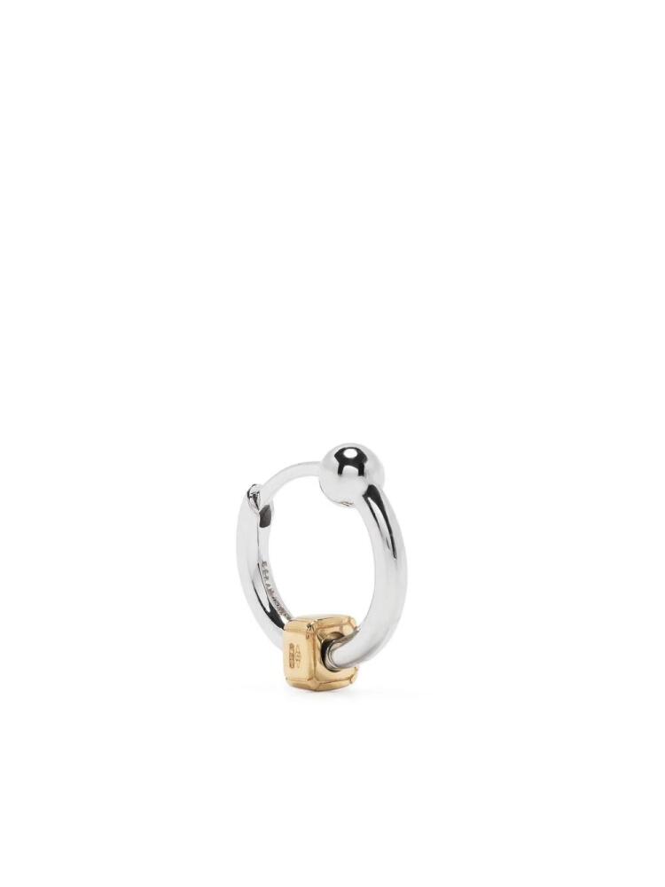 EÉRA 18kt white gold Square mini hoop earring - Silver Cover