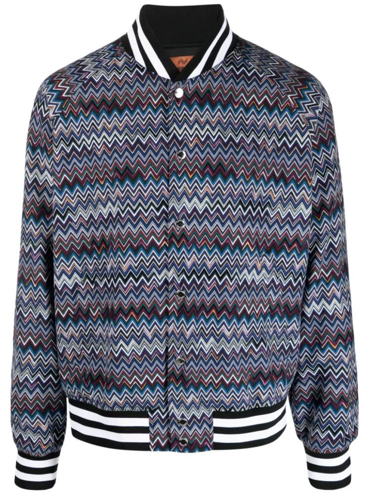 Missoni zigzag-print bomber jacket - Blue Cover