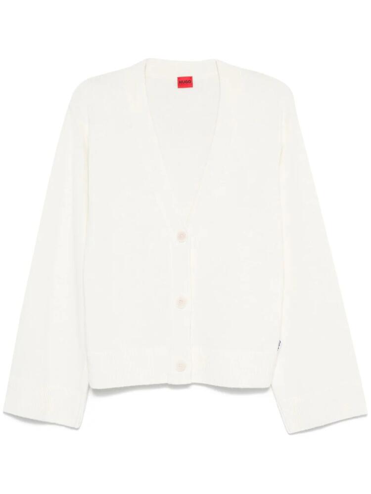 HUGO V-neck cardigan - White Cover