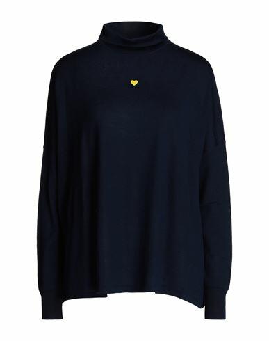 Max & co. Woman Turtleneck Navy blue Virgin Wool Cover