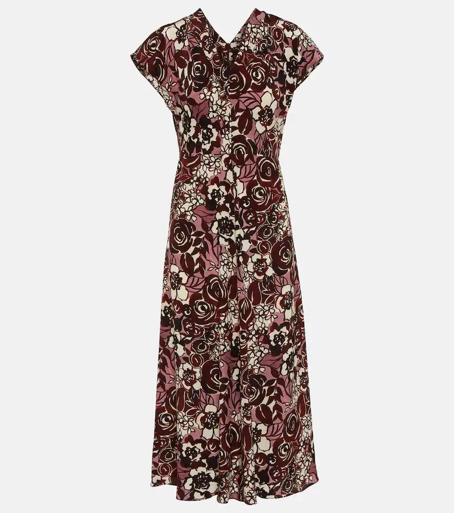 'S Max Mara Affetto floral silk midi dress Cover