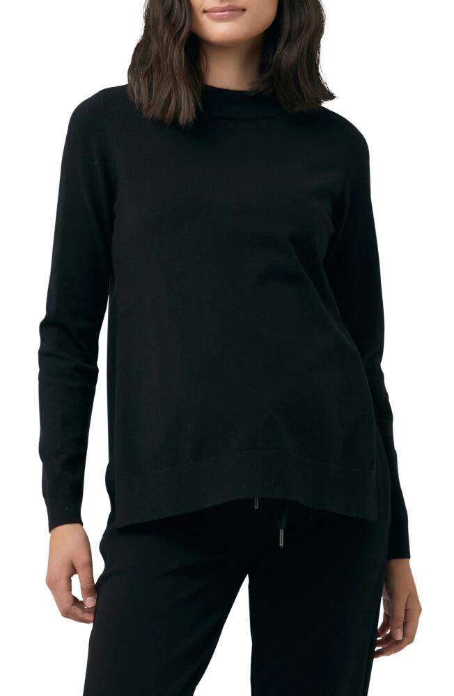 Ripe Maternity Morgan Side Split Mock Neck Maternity Sweater in Black Cover