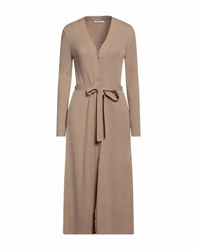 's Max Mara Woman Midi dress Camel Virgin Wool, Polyester Cover