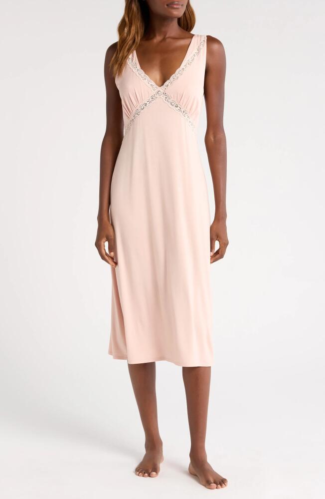 Natori Feathers Lace Trim Nightgown in Cameo Rose Cover