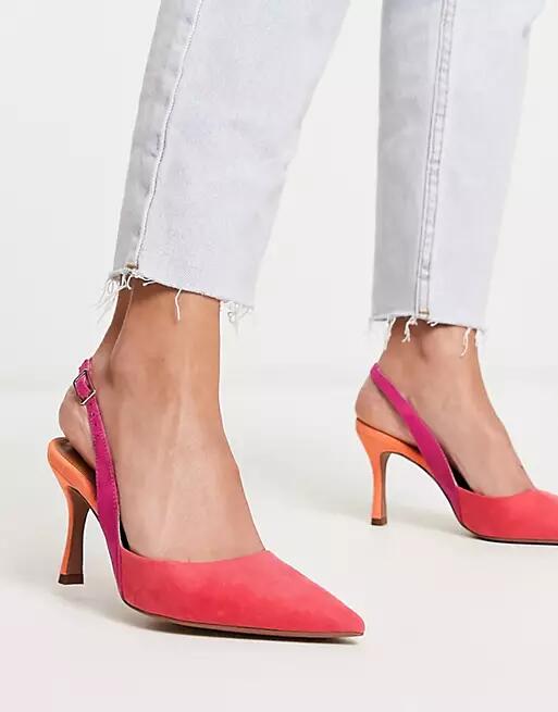 ASOS DESIGN Samber slingback stiletto heels in multi Cover