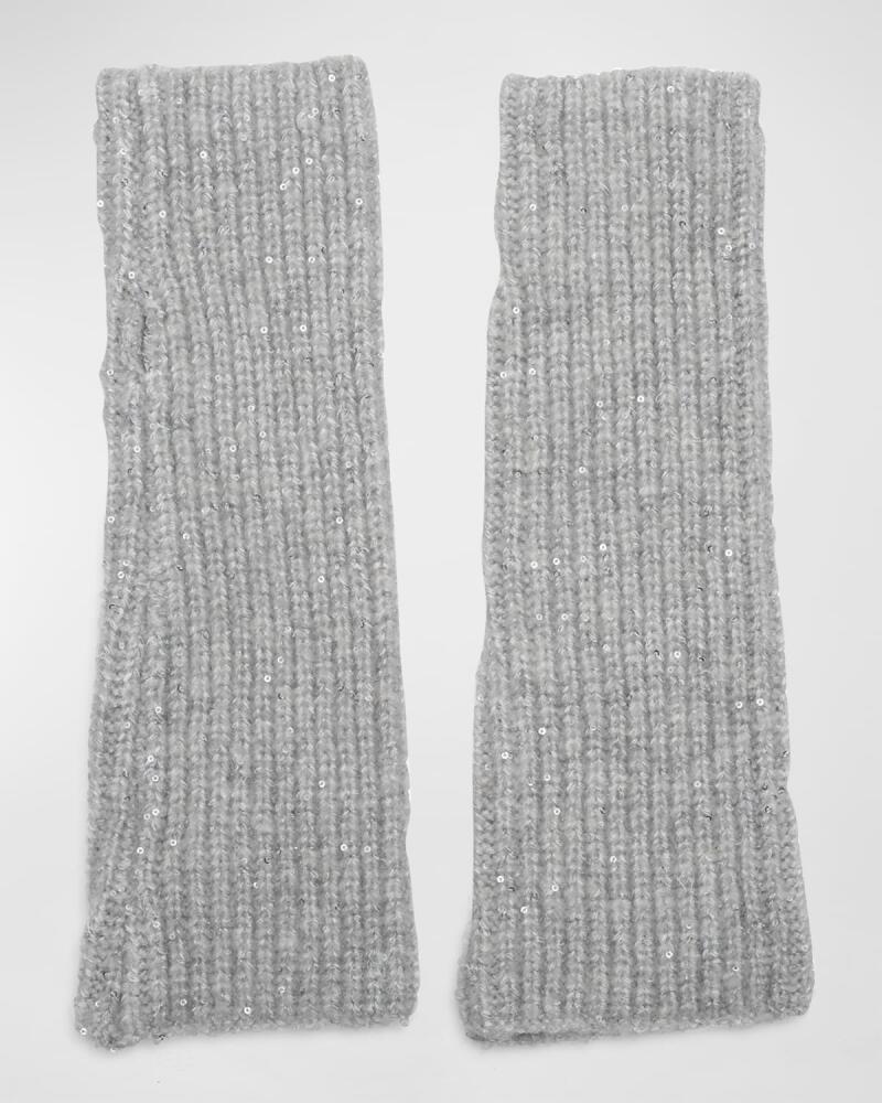 Eugenia Kim Amalia Sequin Ribbed Wool-Blend Gloves Cover