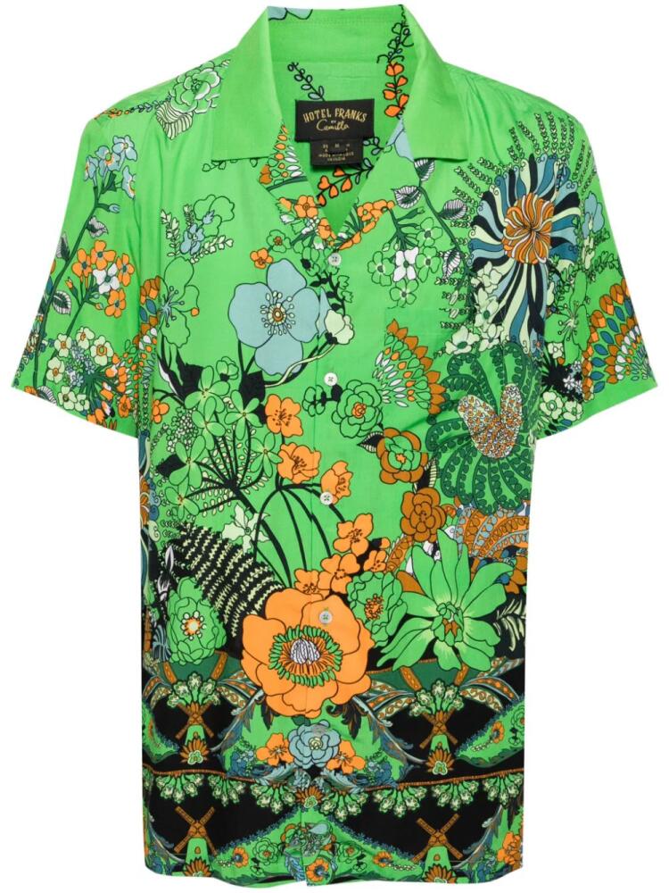 Camilla floral-print modal shirt - Green Cover