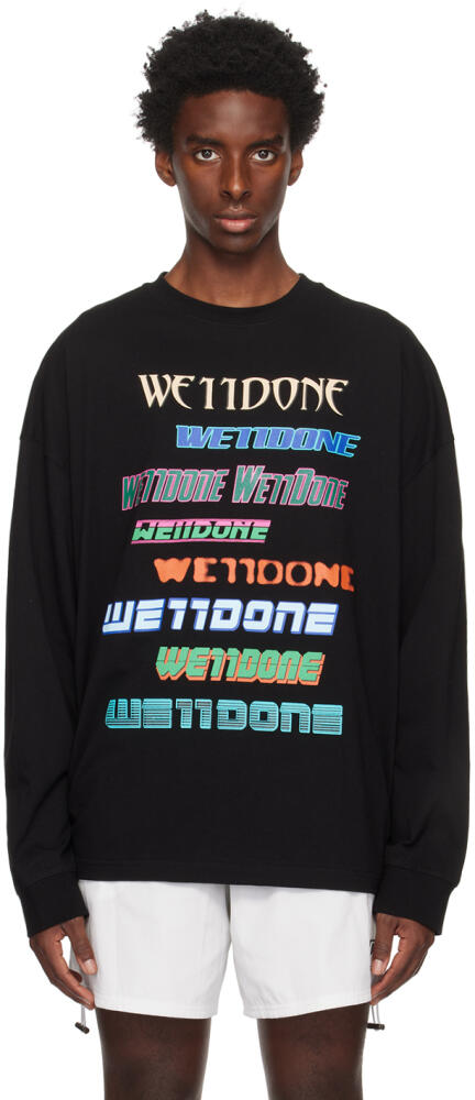 We11done Black Graphic Long Sleeve T-Shirt Cover