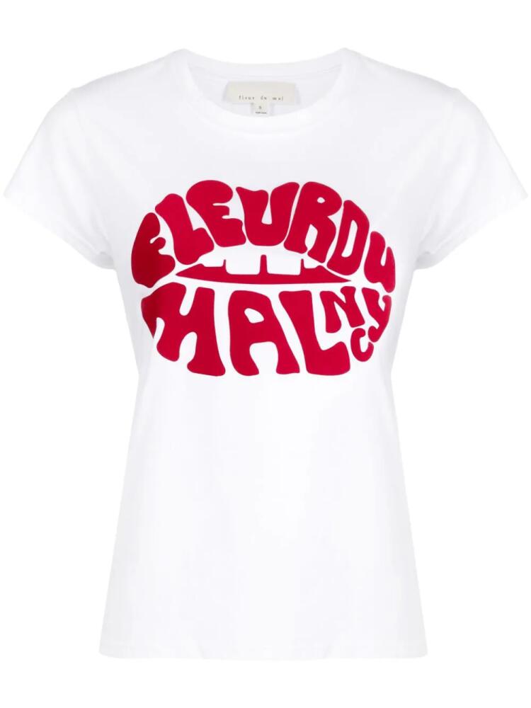 Fleur Du Mal Fleur Lips organic-cotton T-shirt - White Cover