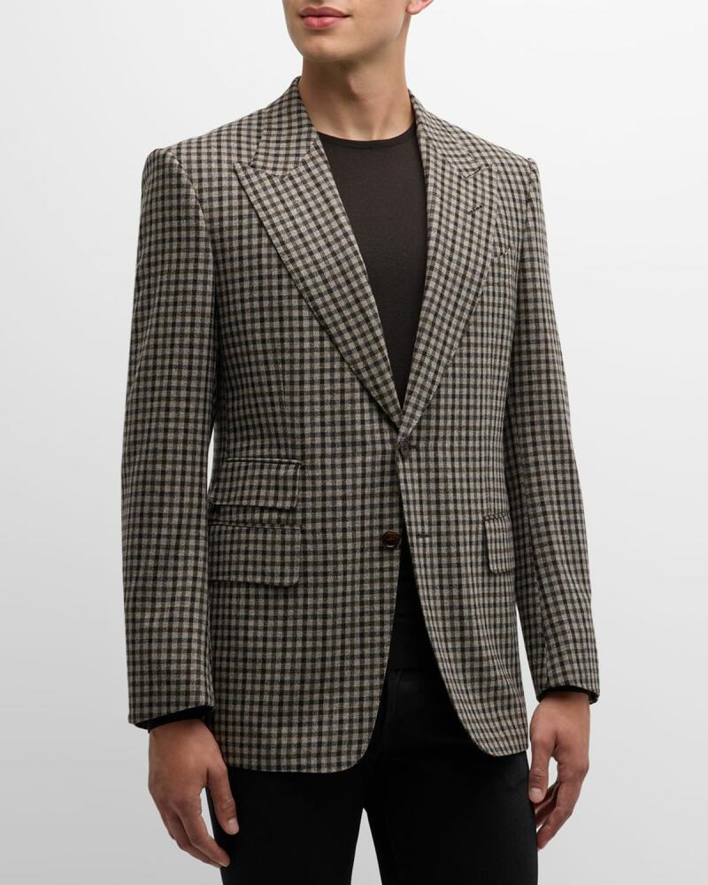 TOM FORD Men's Damier Shelton Check Sport Coat Cover