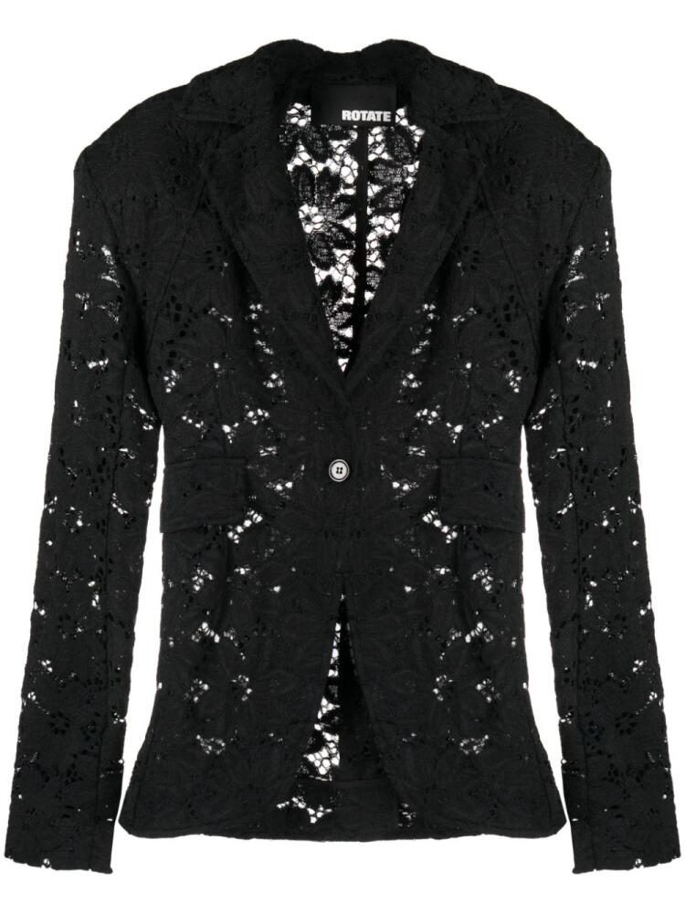 ROTATE BIRGER CHRISTENSEN floral-lace single-breasted blazer - Black Cover