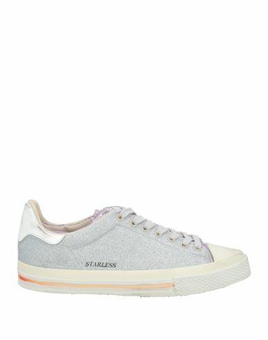 Hidnander Woman Sneakers Light grey Leather, Textile fibers Cover