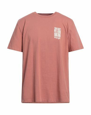 Wrangler Man T-shirt Pastel pink Cotton Cover