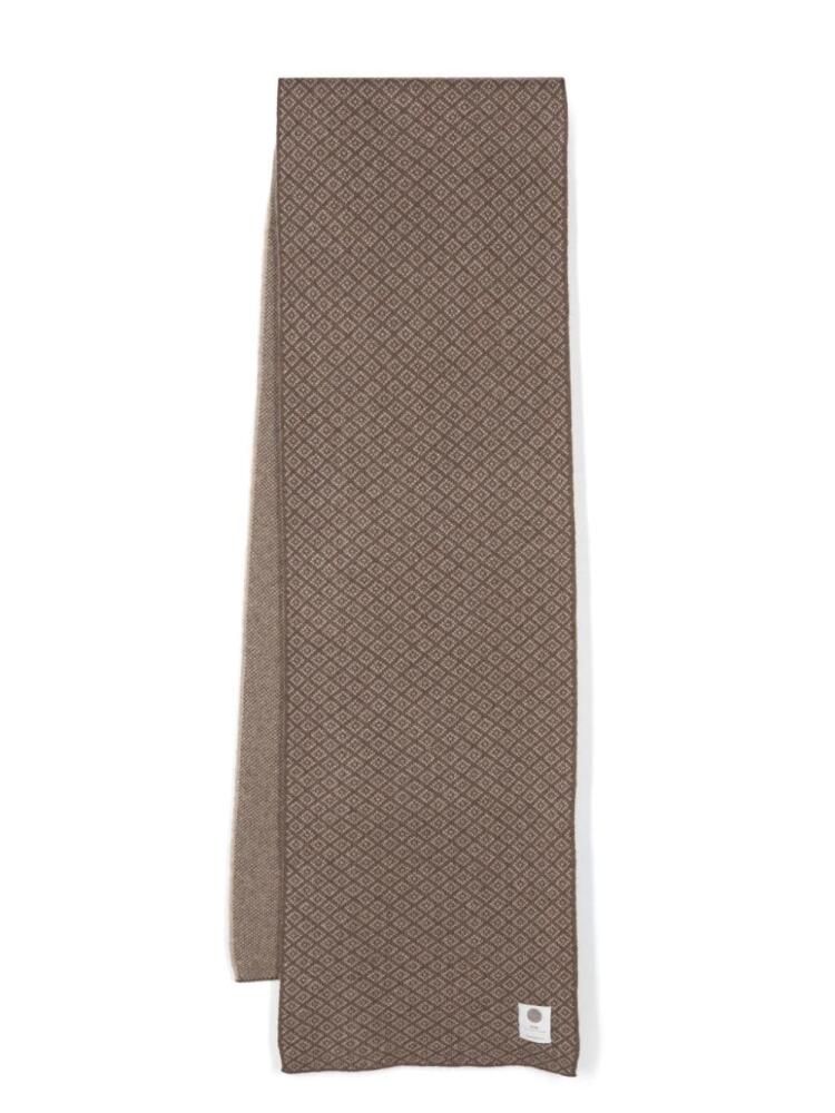 Lady Anne patterned-jacquard cashmere scarf - Brown Cover