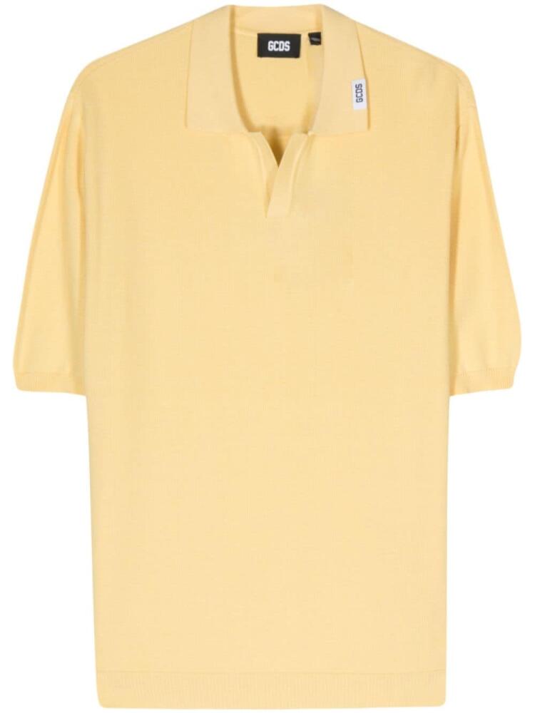 GCDS fine-knit cotton polo shirt - Yellow Cover